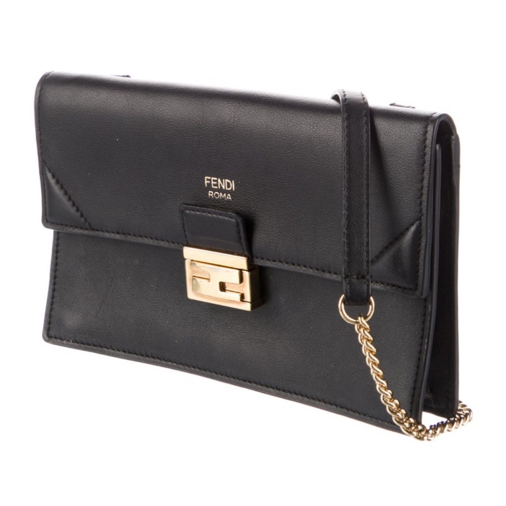 Fendi leather Kan U wallet on chain
